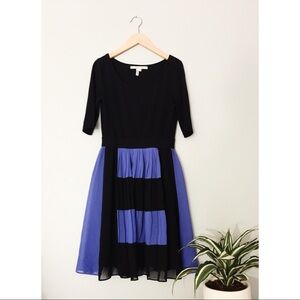 MAX CLEO SUNDRESS COCKTAIL PARTY BLUE BLACK DRESS